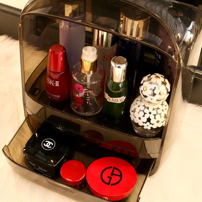 DESKTOP DUSTPROOF TRANSPARENT COSMETIC ORGANIZER