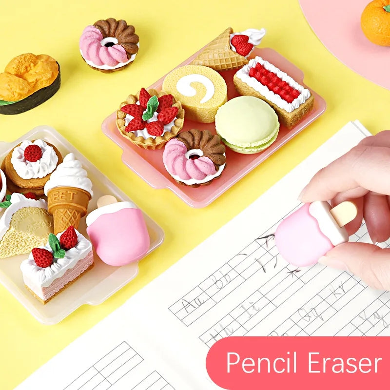 6 PIECES PACK FOOD ERASER