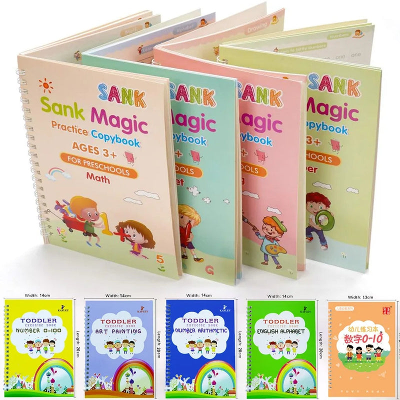 PACK OF 4 CHILD PRACTICE MAGIC SANK BOOK WITH 10 REFILLS