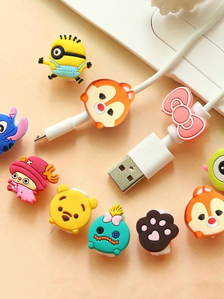 5 PIECES EMOJIS CABLE PROTECTORS