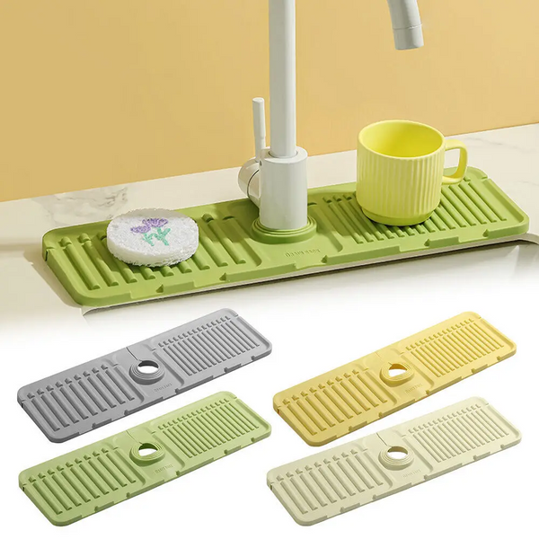 SILICONE SINK WATER BAFFLE SOAP TRAY AUTO DRAIN BATHROOM KITCHEN ACCESSORIES