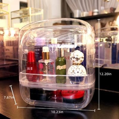 DESKTOP DUSTPROOF TRANSPARENT COSMETIC ORGANIZER