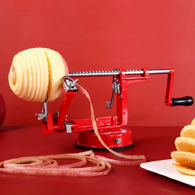 HAND CRANKED 3-IN-1 STAINLESS STEEL FRUIT PEELER, EASY TO USE AND REMOVE PITS