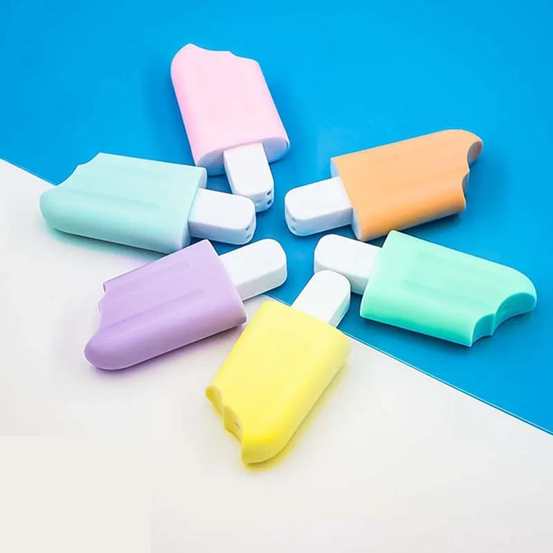 PACK OF 6 ICE CREAM SHAPE HIGHLIGHTERS