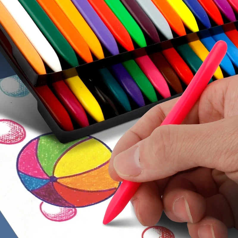 12 PIECES PLASTIC CRAYONS SET