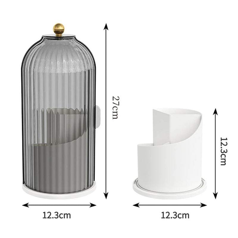 LUXOR ROTATING MAKEUP BRUSH HOLDER - CLEAR CAGE