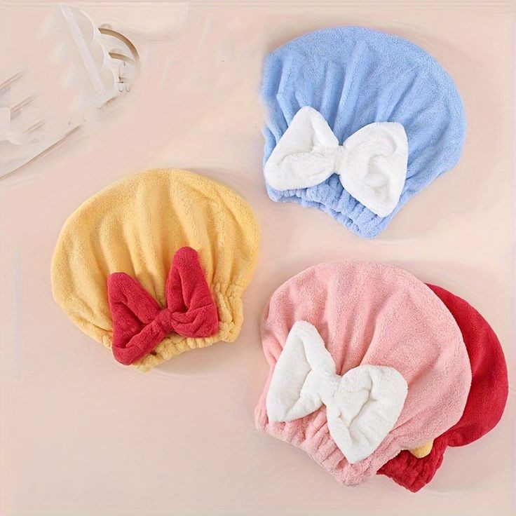 BOW TIE SHOWER TOWEL CAP