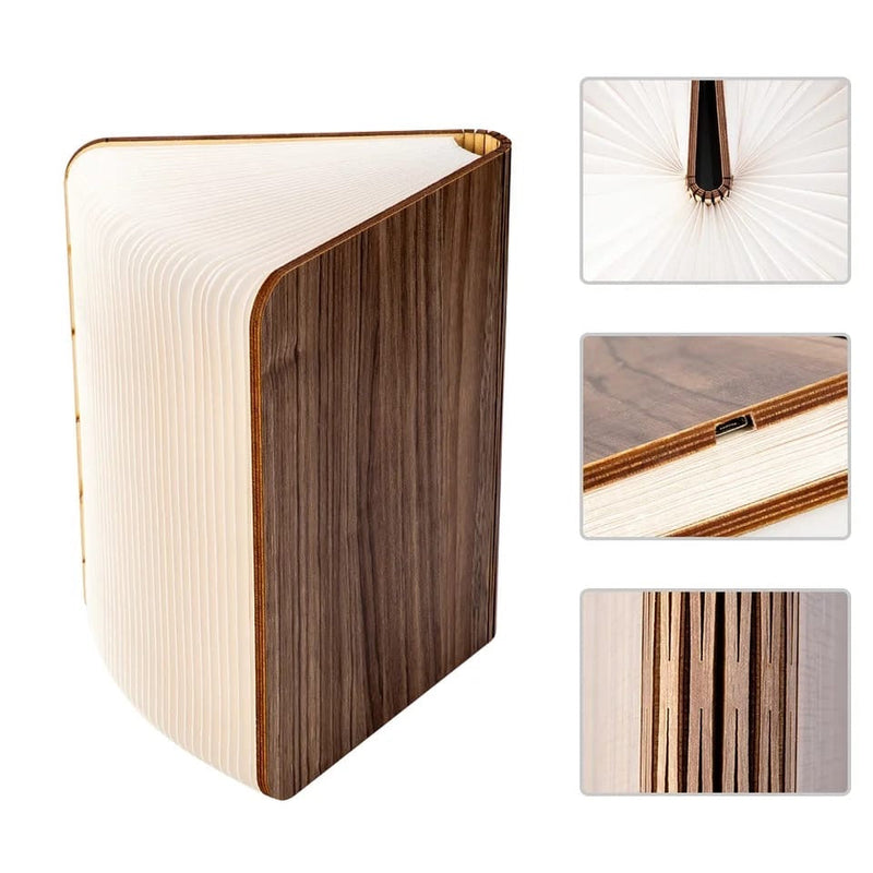 BOOK WOODEN RECHARGEBLE LED LAMP