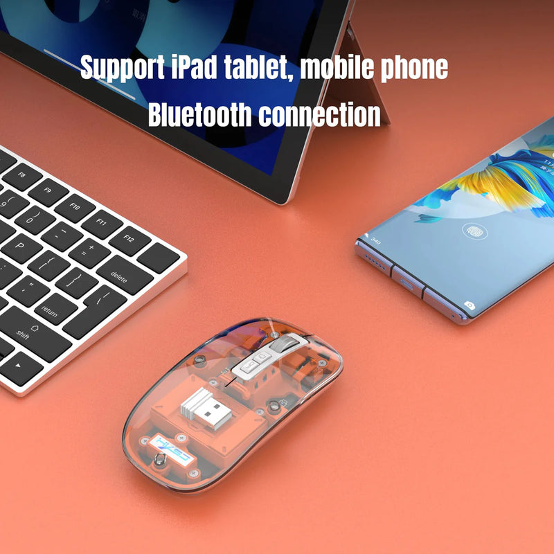 3 Modes Wireless Transparent 2.4G Mouse