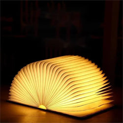 BOOK WOODEN RECHARGEBLE LED LAMP