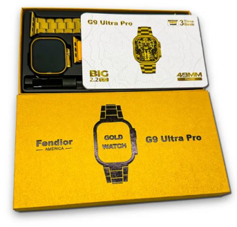 Gold Edition G9 Ultra Pro Series 8 Smart Watch With 3 Extra Straps