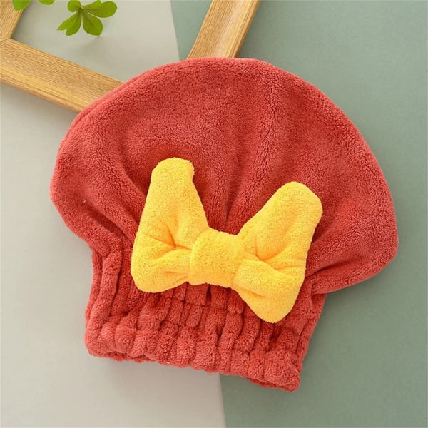 BOW TIE SHOWER TOWEL CAP