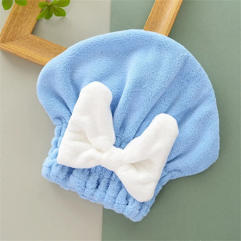 BOW TIE SHOWER TOWEL CAP