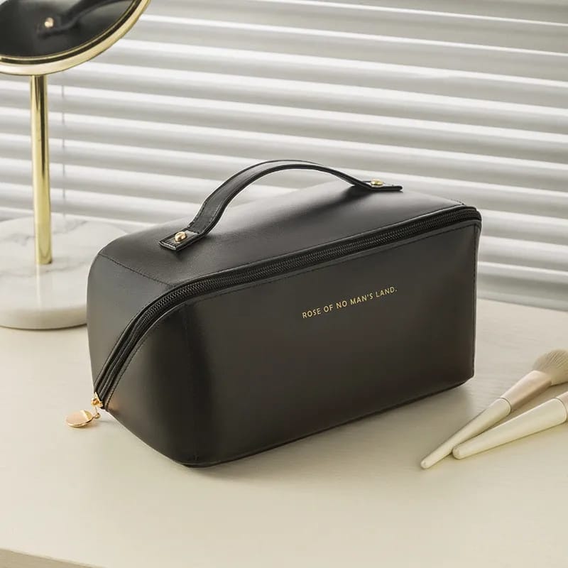 VERSATILE LEATHER COSMETIC ORGANIZER POUCH