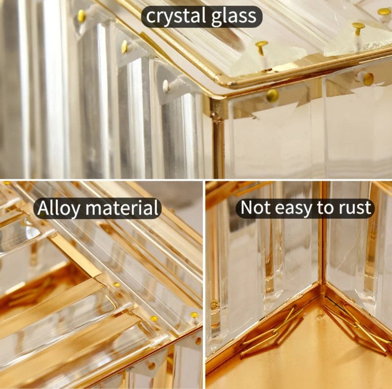 CRYSTAL GLASS TISSUE BOX