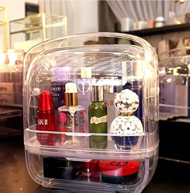 DESKTOP DUSTPROOF TRANSPARENT COSMETIC ORGANIZER