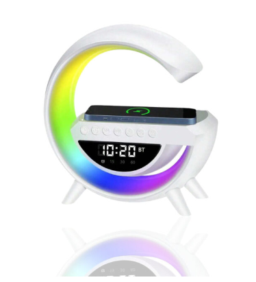 LED Wireless Phone Charger Bluetooth Speaker, Alarm Clock, FM Radio