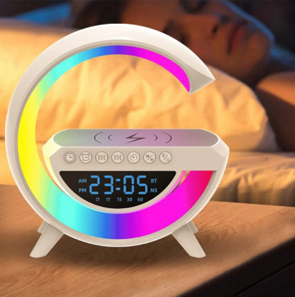 LED Wireless Phone Charger Bluetooth Speaker, Alarm Clock, FM Radio