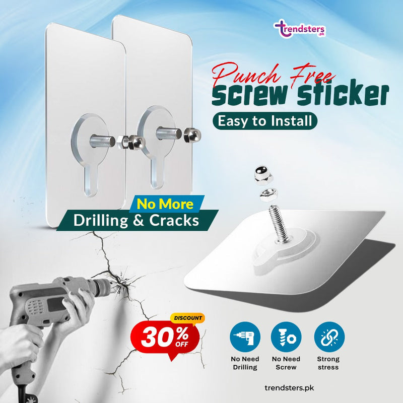 Punch-Free Screw Stickers