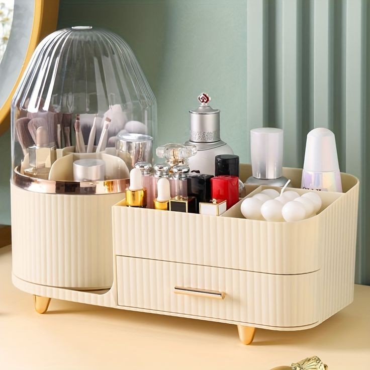 ROTATING BRUSH & COSMETIC ORGANIZER