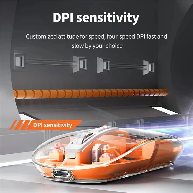 3 Modes Wireless Transparent 2.4G Mouse