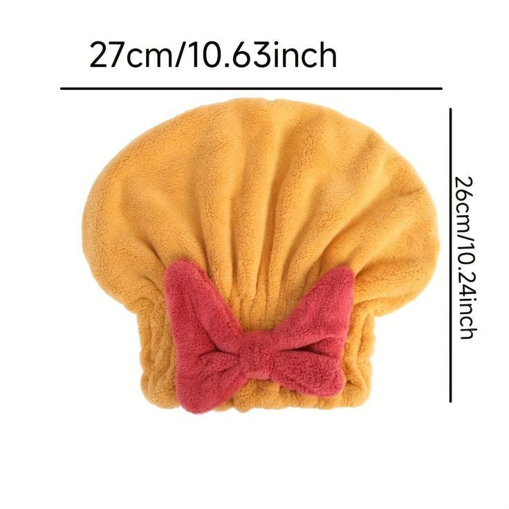 BOW TIE SHOWER TOWEL CAP